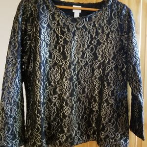 CHICO'S Sz 2 ..After 5 top